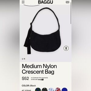 Medium Nylon Crescent Bag